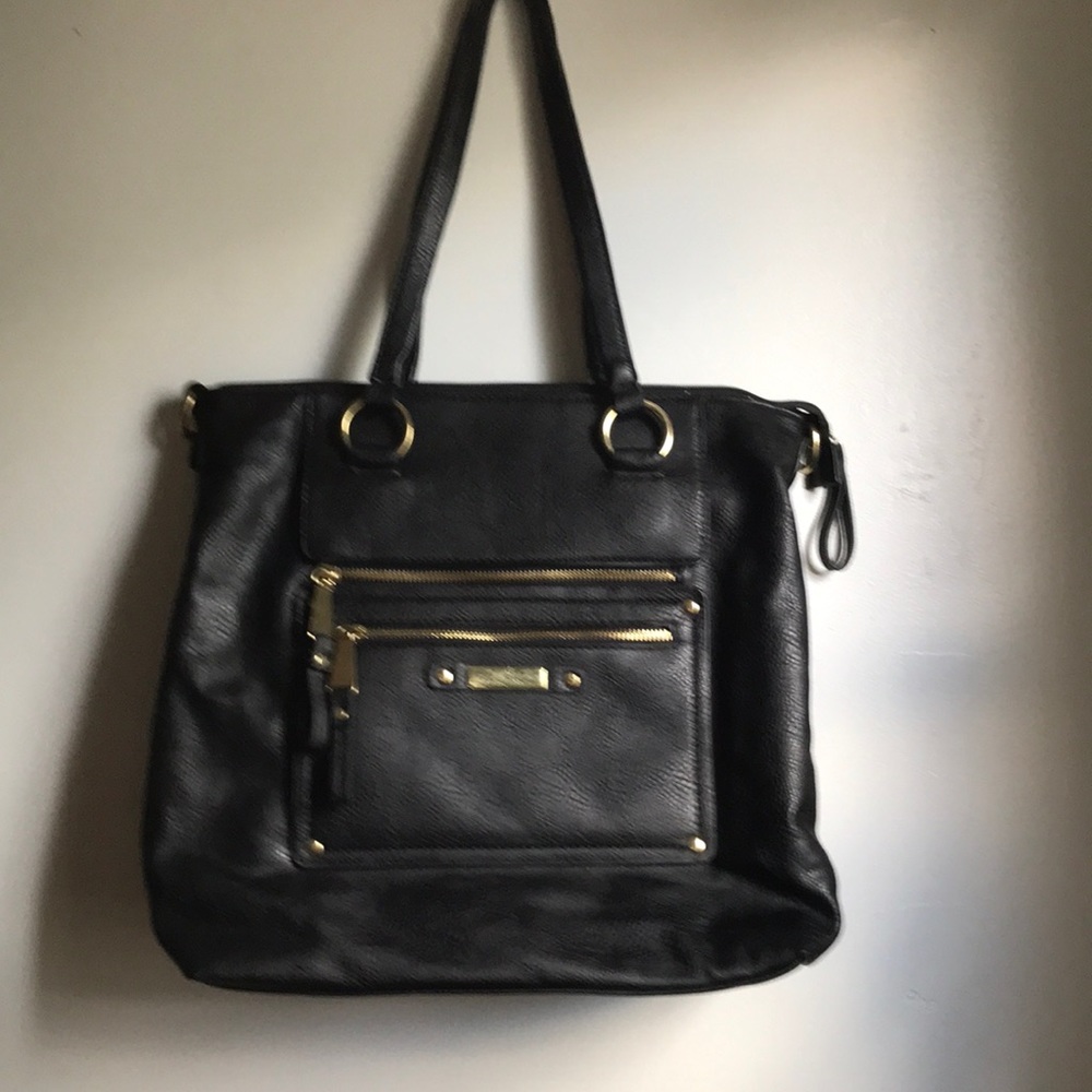 Mark Fisher Large Black Purse Gold Hardware